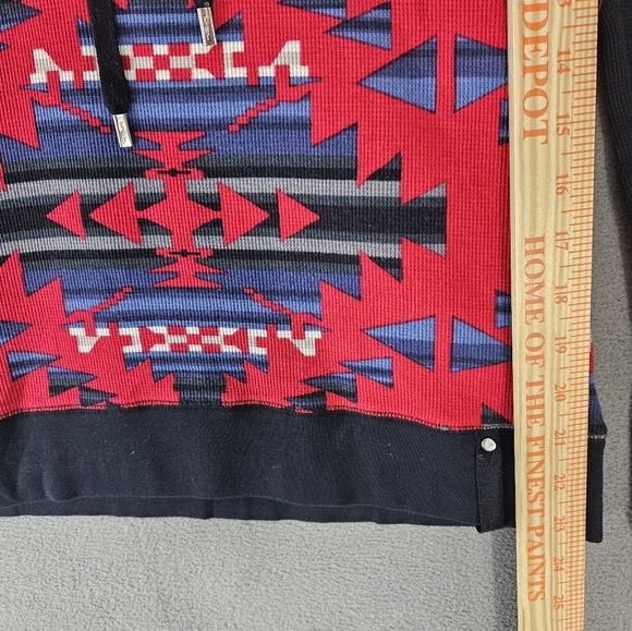 Lauren Ralph Lauren L-RL Active Hoodie Women’s L Red Aztec South West Thermal - Picture 4 of 7